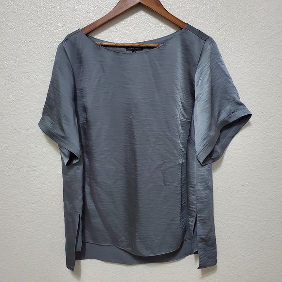 NWT Universal Standard Alice Satin Boatneck Top Sedona Sage Green gray - Picture 4 of 14